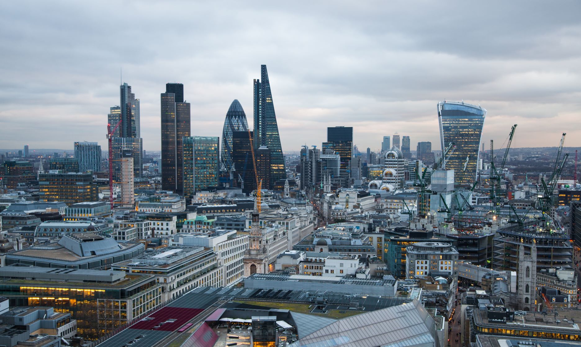 Grey London skyline