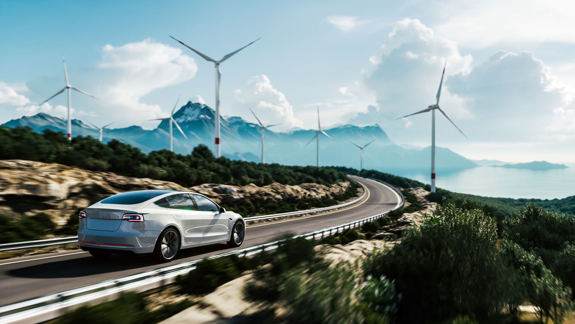 electric car road wind turbine